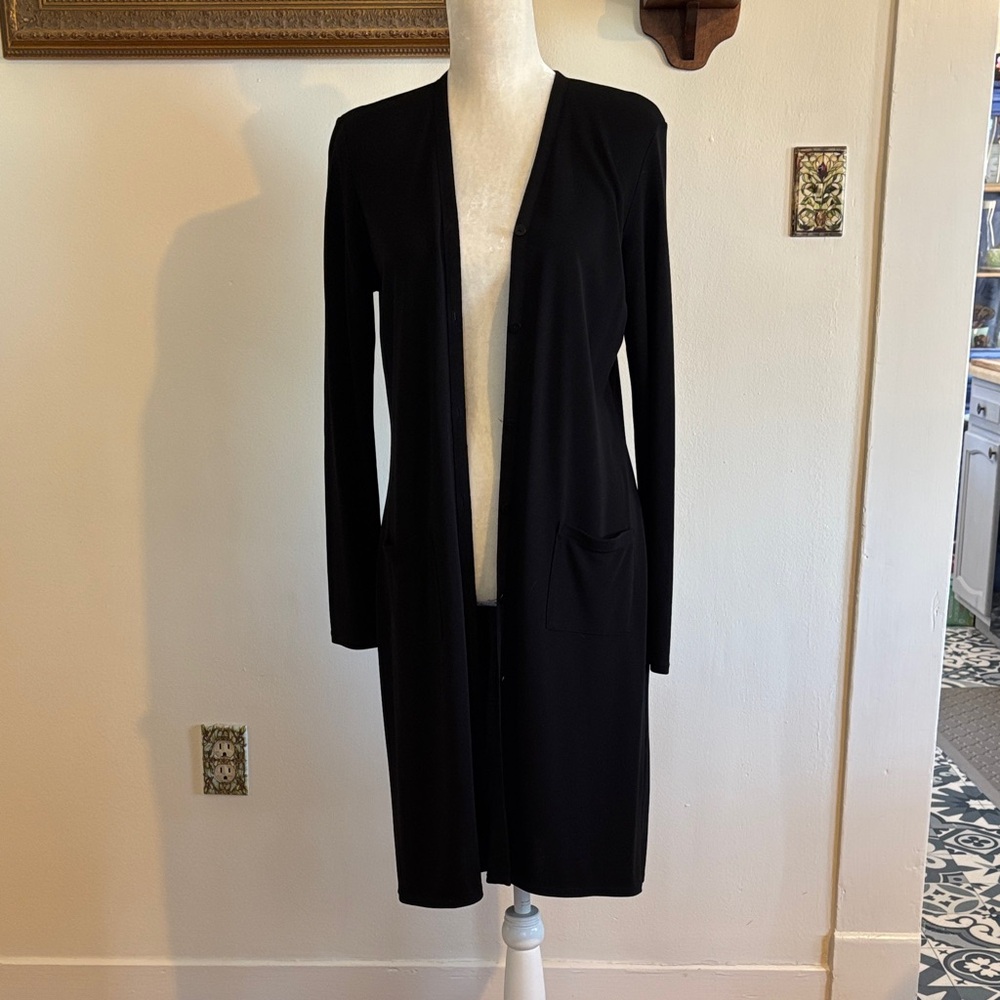 DKNY Elegant Black Long Sleeve Dress